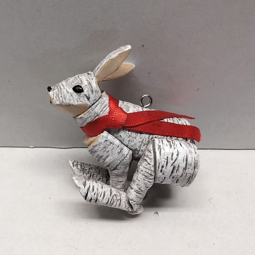Hallmark Christmas‎ Ornament Birch Hare Wood Look Running Rabbit 2023